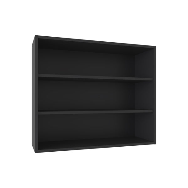 English Elm Wall Smokey Gray Shelf with Door and 3 Shelves for Bar or Living Space — Compact, Durable, Stylish Black 37.01 L x 30.71 W x 3.54 H B097P250902