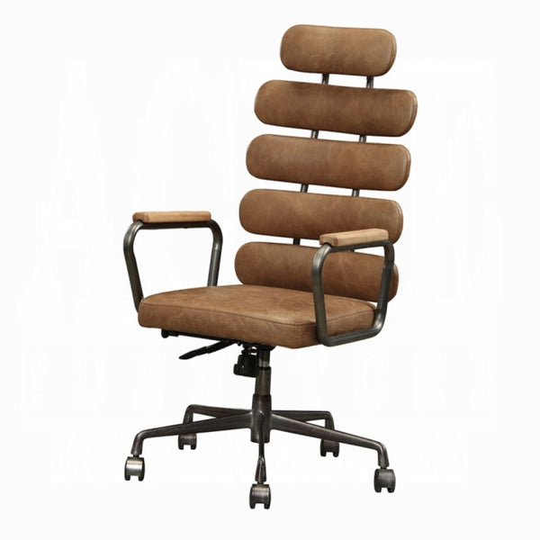 English Elm Calan High Back Executive Office Chair in Top Grain Leather with Mid Century Appeal B2726P419109