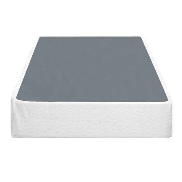 English Elm Twin Metal Mattress Foundation with Textured White Cover, 350lb Capacity, 38" x 74" x 8.5"H Support Frame B011P197734