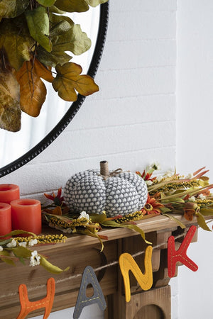 English Elm Set Of 2 Knitted Pumpkins - Cozy Farmhouse Decor For Thanksgiving, Fall Festivals, And Halloween W2078P246700-GIGA