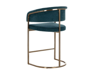 Sunpan Marris Barstool: Modern Elegance Meets Timeless Design in Luxurious Faux Leather and Steel Finish Gold / Danny Teal