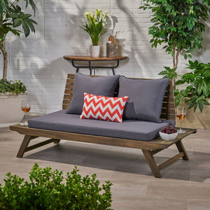 English Elm Christopher Knight Home® - SEDONA Acacia Wood Loveseat with Water-Resistant Cushions and Wide Seat Panel for Outdoor Comfort DARK GREY 68.5 L x 32 W x 11.25 H 63745.00DGRY