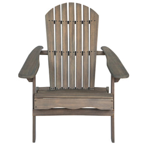 English Elm Christopher Knight Home® - Folding Adirondack Chair Acacia Wood Outdoor Lounge Seat with Slatted Back, Wide Arms, Durable Comfort Grey N770P358873E