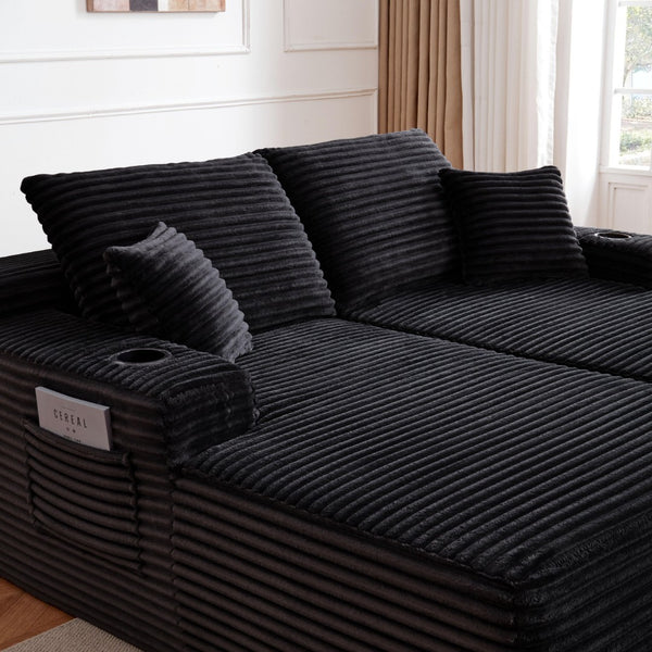 English Elm New Cloud Sectional Sofa Deep Plush Seat Double Chaise Low Profile Modern Lounge W3975P475548