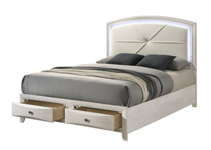 English Elm Ramondi Glam Queen Storage Bed with Led Headboard and Mirrored Panel Accents B2756S00042