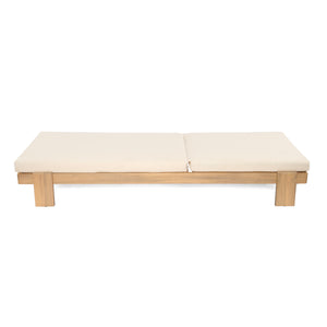 English Elm Christopher Knight Home® - Outdoor Acacia Wood Chaise Lounge with Adjustable Backrest, Water-Resistant Cushions, Durable Hardwood Frame Beige,Teak N772P262628B