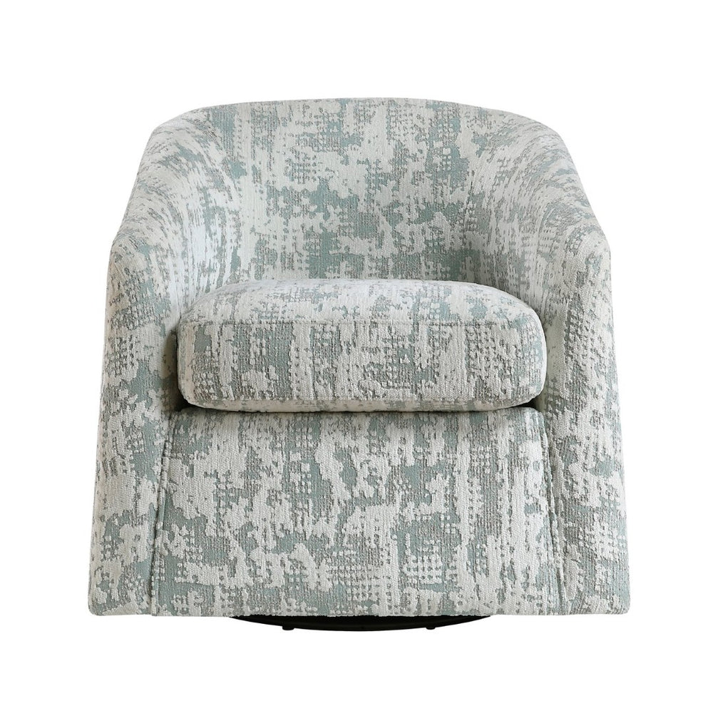 English Elm Swivel Accent Chair with Jacquard Upholstery and 360 Degree Base for Living Room B011P282395