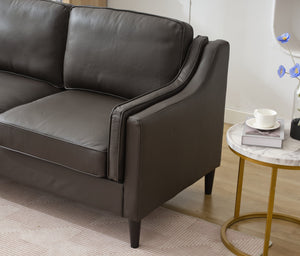 English Elm 94.5 Inch L-Shaped Genuine Leather Sofa With Left Chaise Lounge - Modern Espresso Elegance For Home W791S00023