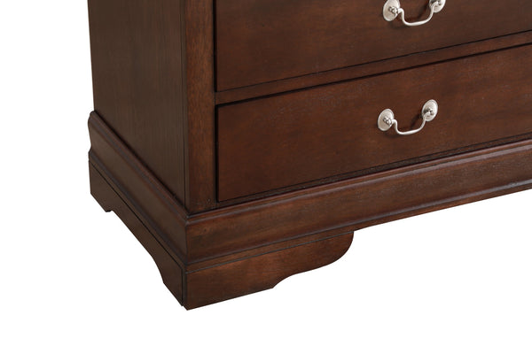 English Elm Louis Elegant 4-Drawer Chest with Carved Bases & English Dovetail Drawers, Tarnish-Resistant Hardware Cappuccino 37 L x 62 W x 20 H B078108197