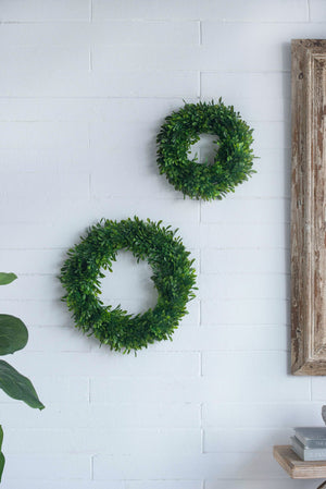 English Elm S/2 Greenery Wreaths for Home and Wedding Doorway Decor, 18" Artificial Leaf Rings, Set of 2 Cozy, Vibrant Accents W2078P343669