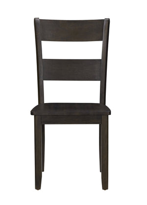 English Elm Haddie Distressed Walnut Side Chair Set of 2 — Solid Acacia Wood Ladder-Back, Scooped Seat, 220lb Capacity B2726P283281