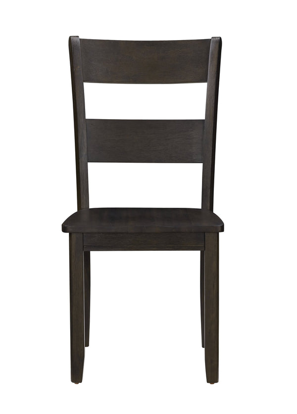English Elm Haddie Distressed Walnut Side Chair Set of 2 — Solid Acacia Wood Ladder-Back, Scooped Seat, 220lb Capacity B2726P283281