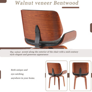 English Elm Mid-Century Modern Dining Chair Set Of 2 - Stylish 360° Swivel, Ergonomic Pu Leather For Any Space N842P290057B