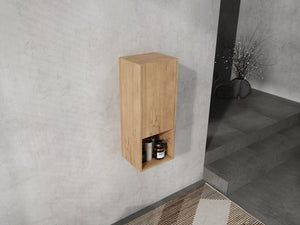 English Elm 12" Bathroom Side Cabinet with Soft-Close Hinges, Wall-Mounted Floating Oak Finish, Space-Saving Storage W999P283315