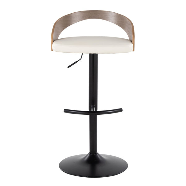 English Elm Adjustable Swivel Barstools Set of 3 Faux Leather Seat with Metal Base for Kitchen B202S02023