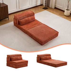 English Elm Compression Modular Sofa Bed - Cozy Orange Fleece, No Assembly, Versatile Design For Every Space! W3723P377145