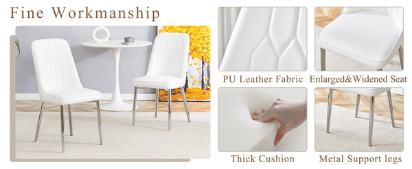 English Elm Table And Chair Set - Modern Minimalist Dining Ensemble With Imitation Marble Top & Pu Cushions W1151S04188-GIGA