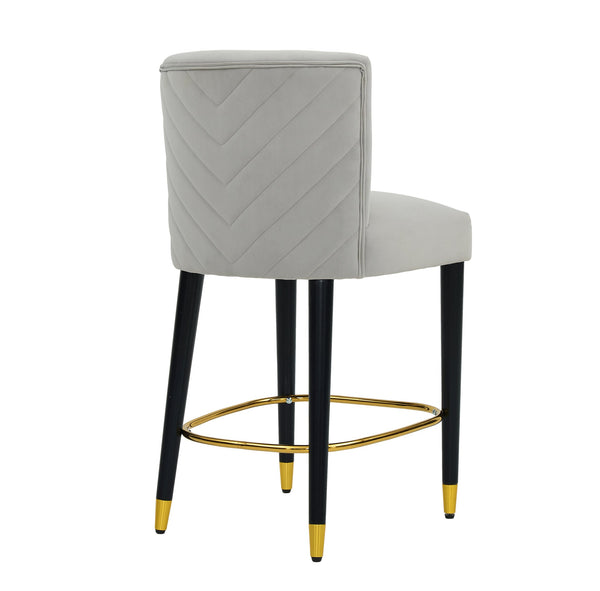 English Elm Christopher Knight Home® - 27inch-counterstool, modern rubberwood frame with light fabric upholstery, gold circular footrest accent Grey N780P224409G