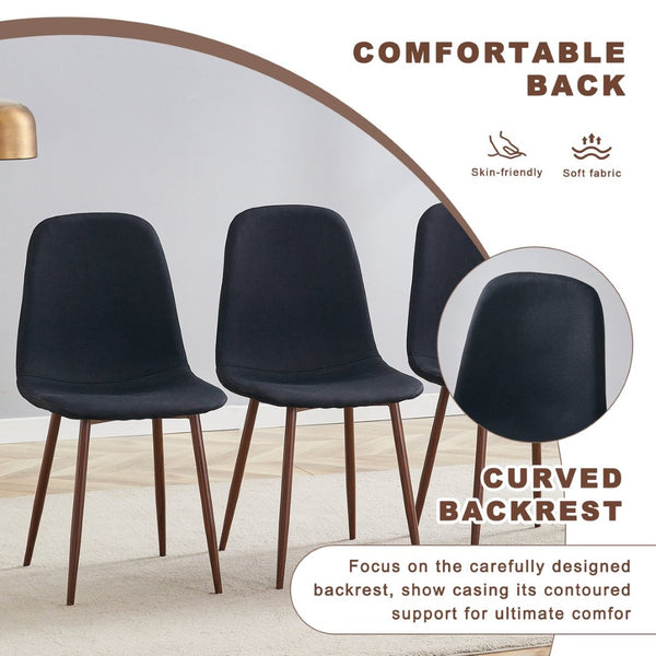 English Elm Table And Chair Set - Modern Adjustable Lift-Top Design, Walnut Mdf With Black Metal Legs & 4 Chairs W1151S03776-GIGA