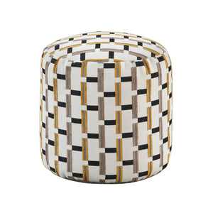 English Elm Cylindrical Multi-Color Pouf – Stylish Jacquard Upholstered Ottoman, Non-Slip Footstool & Chair B011P251653