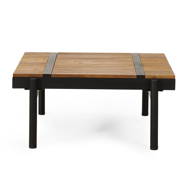 English Elm Christopher Knight Home® - THEO Iron Frame Corner Sofa with Acacia Coffee Table, Teak Accents, Water‑Resistant Cream Cushions (96) 72249.00CRM