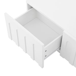 English Elm On-Trend Modern Dual-Function Coffee Table & Tv Stand Set For Tvs Up To 80", Elegant Storage Solution N721S000054K