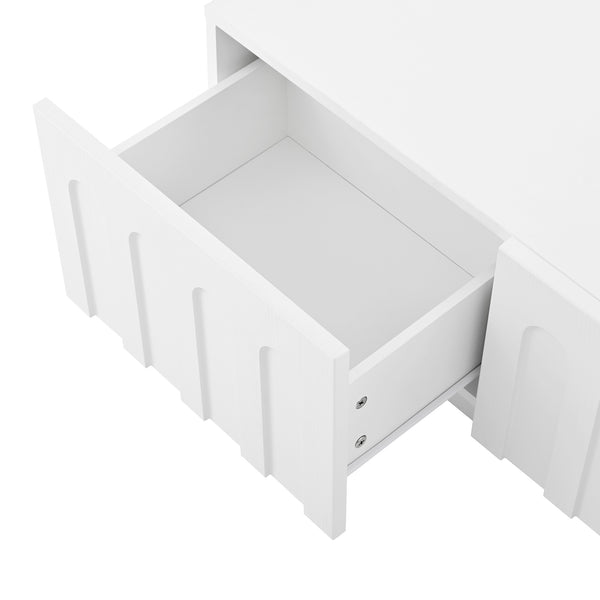 English Elm On-Trend Modern Dual-Function Coffee Table & Tv Stand Set For Tvs Up To 80", Elegant Storage Solution N721S000054K