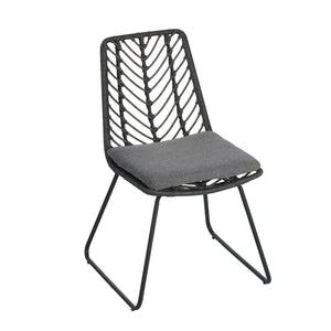 English Elm Christopher Knight Home® - DEJA Rattan Patio Chairs (2-Pack) with Gray Cushions, Iron Frame, 300 lb Capacity, Quick Assembly N762P240764E