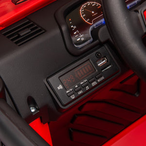 English Elm 24v Kids Electric Ride on Car with Parental Remote Rear Suspension and Bluetooth Audio Red W1578P228745