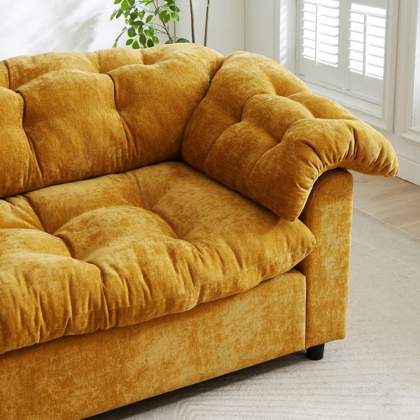 English Elm 94.8" Plush Chenille Cloud Sofa Deep Seat Comfort for Modern Living Rooms W1193S00174