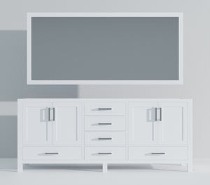 English Elm White Double Bath Vanity With 2 Mirrors - Elegant 80" Storage Solution For Timeless Bathroom Style B2731S00559-GIGA