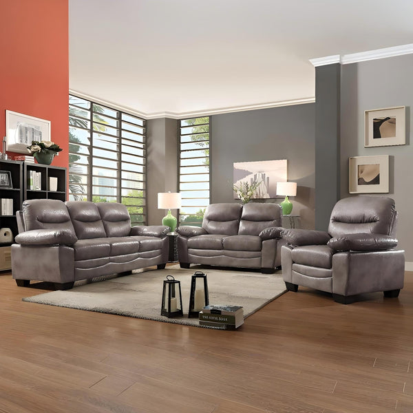 English Elm Marta Gray Loveseat G676-L — Glove-Soft PU, Pocket Coil Support, Compact 35"H x 59"W Stylish Sofa B078108383