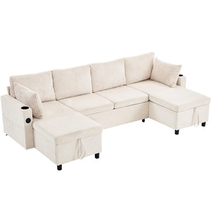 English Elm Swivel Barrel Accent Chair Chenille Tufted Round Club Seat for Living Room Lounge Beige N719S002230A