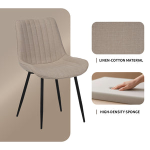 English Elm Dining modern beige chair set of 4 — ergonomic padded backrests, metal X-legs, scratch‑resistant fabric, 300 lb capacity W3851P368628