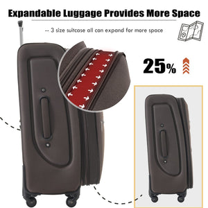 English Elm Softside Expandable Spinner Luggage Set with Tsa Lock Duffel Polyester Travel Brown N732P201004E