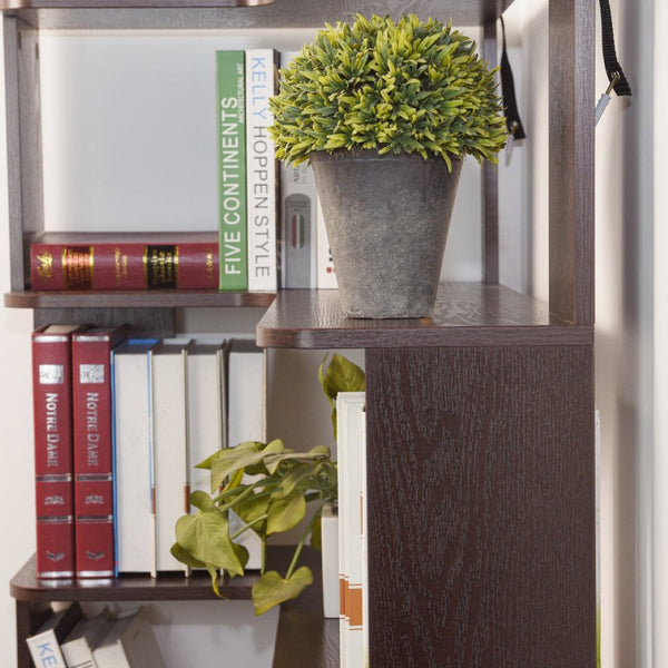 English Elm 90cm L-shaped Corner Bookcase Open Mdf Shelving Unit for Office or Bedroom W2899P444158