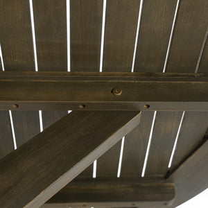 English Elm Christopher Knight Home® - Stanford Round Acacia Outdoor Dining Table for 4 with Gray X-Base, Slatted Top, Durable Hardwood Finish N768P238585G