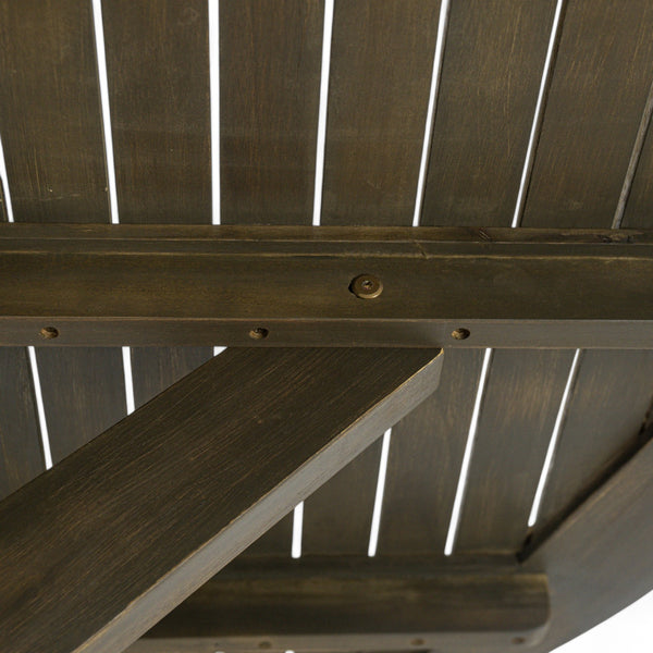 English Elm Christopher Knight Home® - Stanford Round Acacia Outdoor Dining Table for 4 with Gray X-Base, Slatted Top, Durable Hardwood Finish N768P238585G