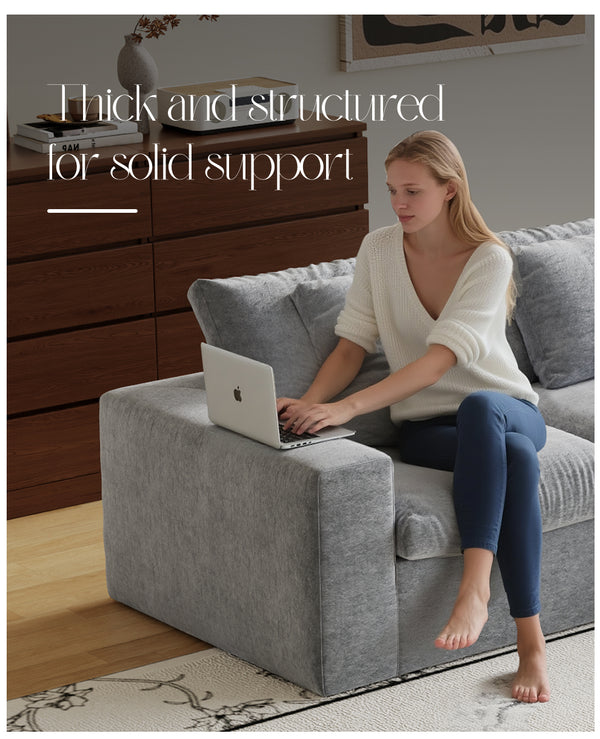 English Elm Modular Sectional Sofa - Space-Saving Comfort & Durability, Modern Light Gray Sleeper Couch For Homes W3622S00007