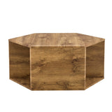 English Elm Hexagonal Mdf Coffee Table, Characteristic Pattern Stickers, Multi-Hole Design To Give More Storage Space, Simple and Convenient Design Makes It Suitable For All Kinds Of Style Scenes.