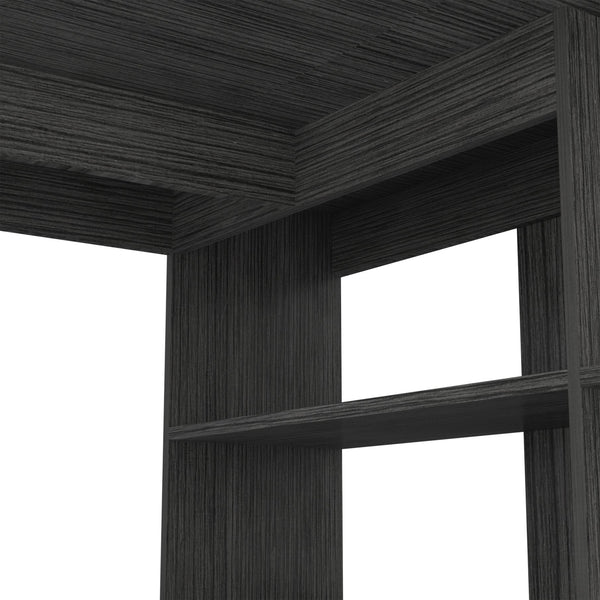 English Elm Fresno Oak Writing Computer Desk with Four Open Shelves, L-Shaped Corner Workstation 51.7"W 29.4"H B128S00165