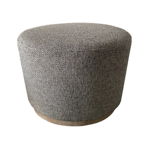 English Elm Oval Upholstered Accent Ottoman with Red Oak Base for Bedroom or Living Room B035P265997