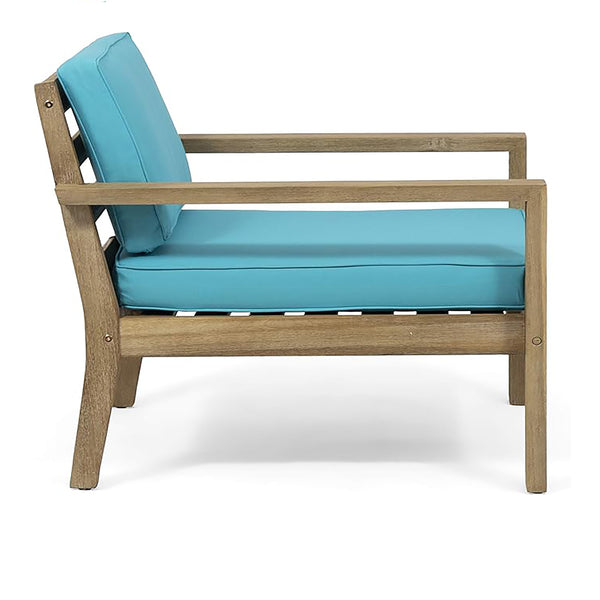 English Elm Christopher Knight Home® - Outdoor Acacia Wood Club Chairs With Water-Resistant Cushions For Stylish Comfort And Durability 63663.00BRNF-L_TS