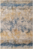 Unique Loom Deepa Whane Machine Made Abstract Rug Blue Ivory, Yellow/Gray 5' 3" x 7' 10"