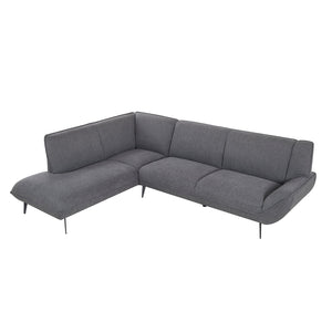 English Elm 106inch Large Combination Sofa F101 Two-Tone Chenille Fabric High-Rebound Seats Solid Wood Frame Metal Legs Black+Grey W1410S00010