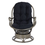 OSP Home Furnishings Tahiti Rattan Swivel Rocker Black