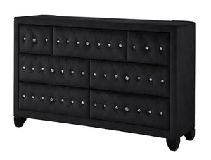English Elm Encore Modern 5-Piece Queen Bedroom Set In Black - Upholstered Tufted Bed, Dresser & Nightstand B009S01701