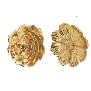 English Elm S/2 Gold Rose Wall Accents - Elegant Floral Decor Set For Timeless Home Elegance & Style Upgrade W2078P223125-GIGA