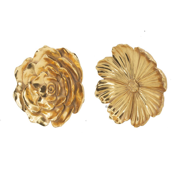English Elm S/2 Gold Rose Wall Accents - Elegant Floral Decor Set For Timeless Home Elegance & Style Upgrade W2078P223125-GIGA