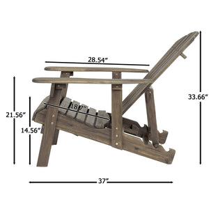 English Elm Christopher Knight Home® - Malibu Acacia Wood Folding Adirondack Chair - Rustic Comfort For Patios, Decks & Campouts! N770P241669E